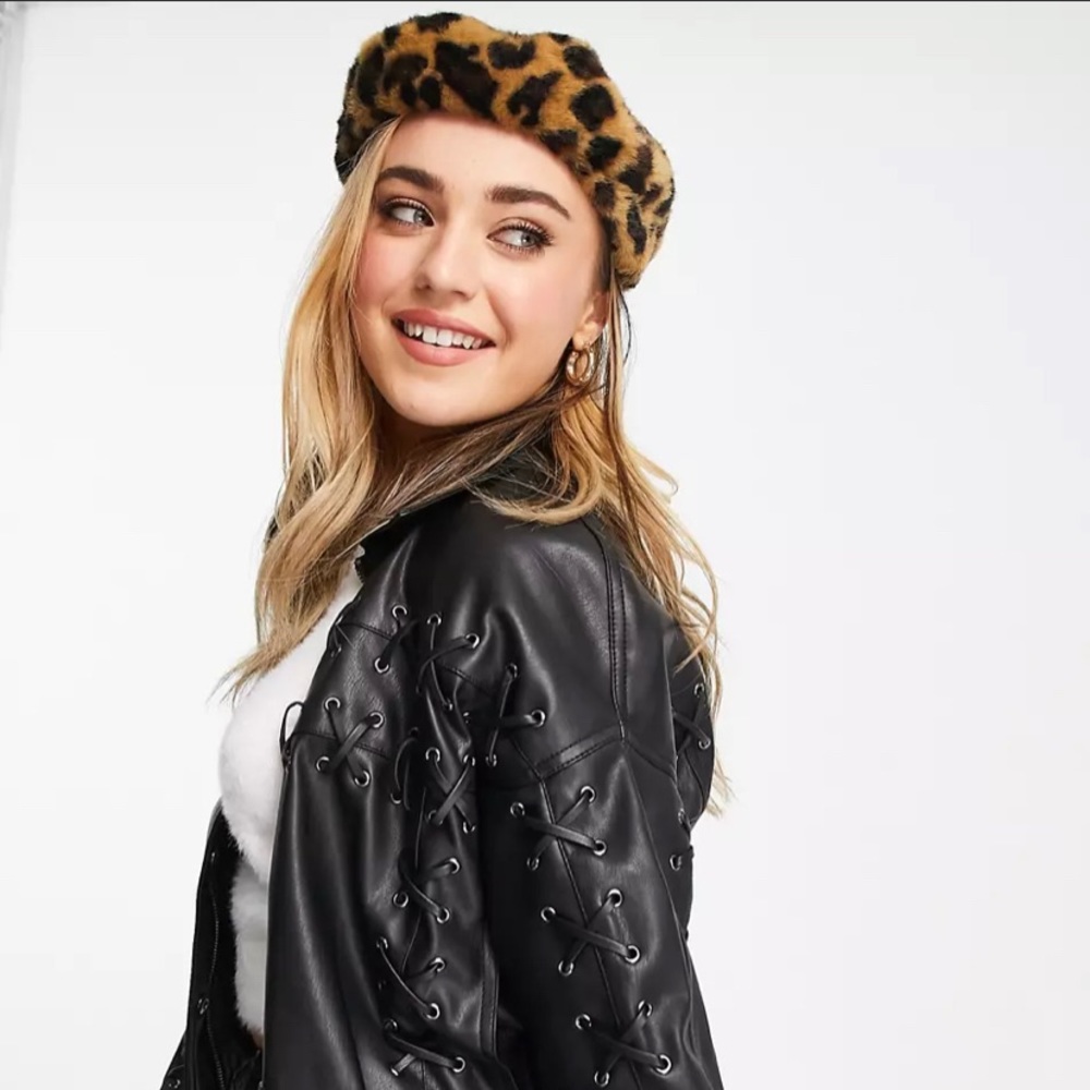 Animal Print Vintage Nylon Fur 70’s Cap | Italy Fashion Runway Accessorized Hat